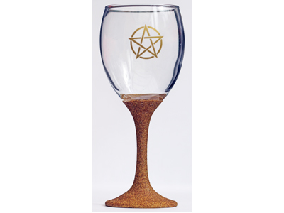 Pentacle Glass Chalice - Gold